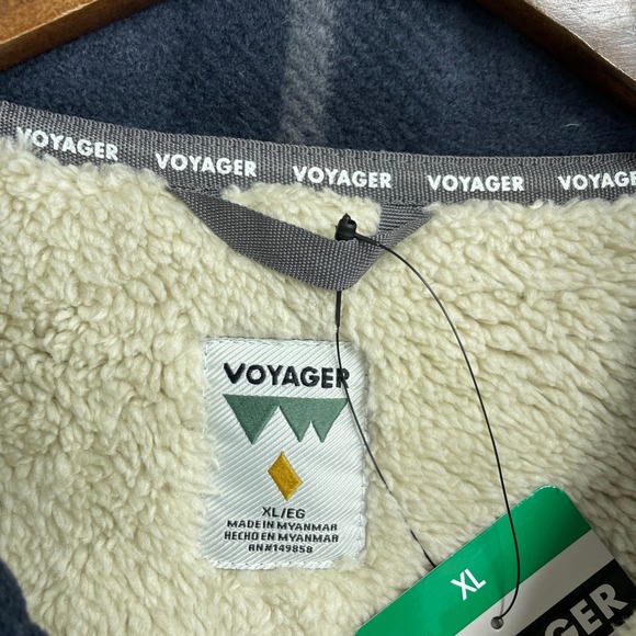 NEW Voyager Men's XL Plaid Fleece Lined Sherpa Zip Up Shirt Jacket - Picture 5 of 9